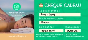 cheque cadeau carte massage auray morbihan offrir